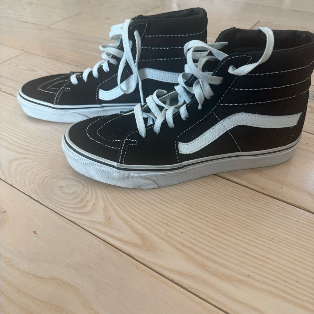Vans Black and White High-Top Sneakers